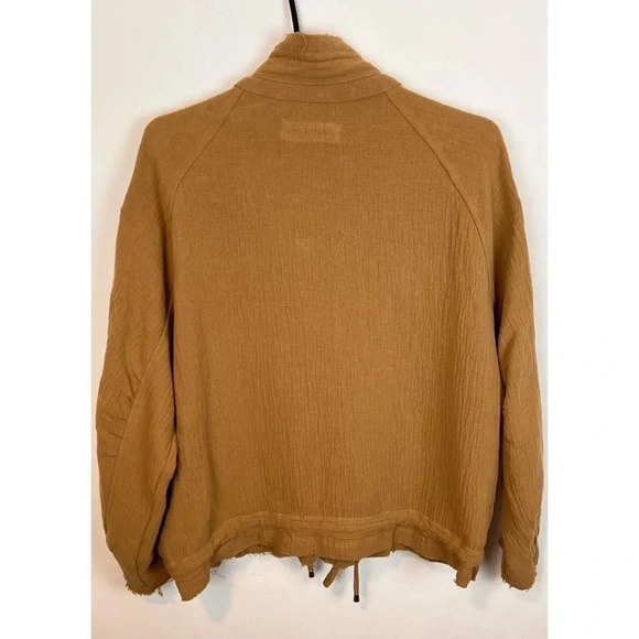 NWT BlankNYC Dolman Sleeve Drawstring Details Woven Raw Hem Jacket Womens XS Tan - Picture 14 of 14